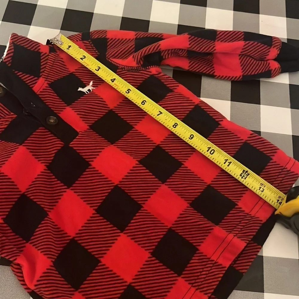Carter’s Buffalo Plaid Red Black Buffalo Check Fleece Pullover Shirt 24 Months